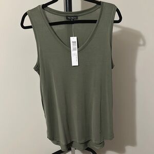 Sz M🇨🇦⭐️NWT Tribal Women's Olive Green V Neck Summer Tank